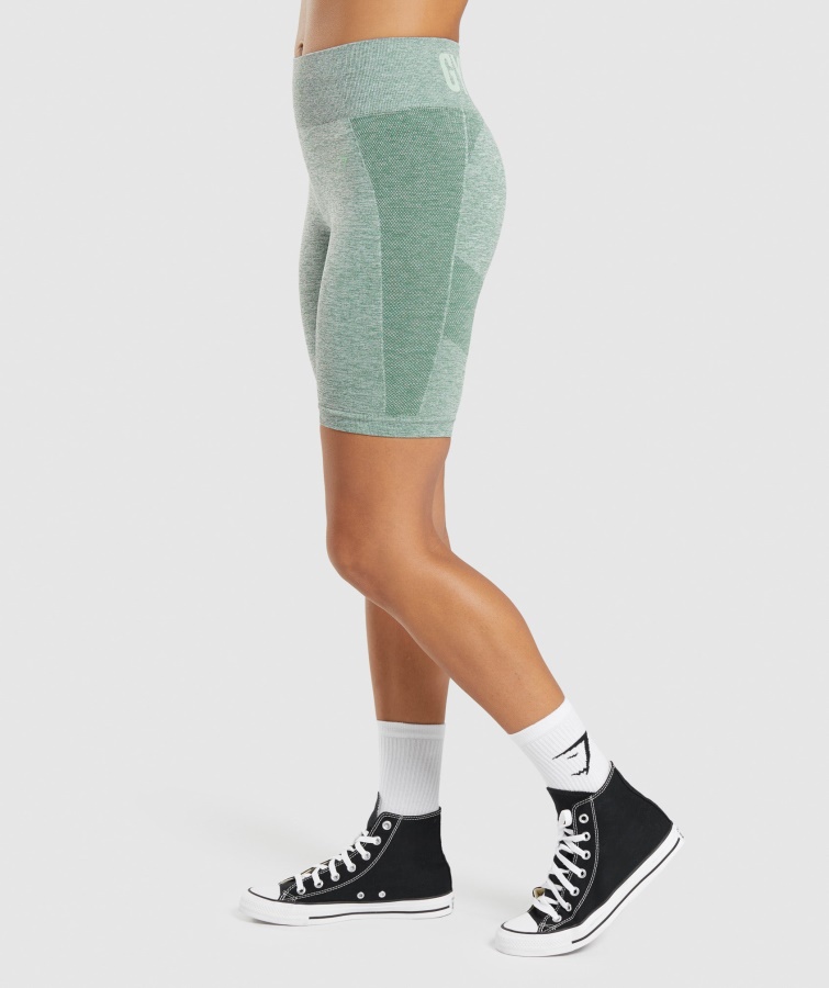 Gymshark Studio Green Marl Flex Cykelshorts