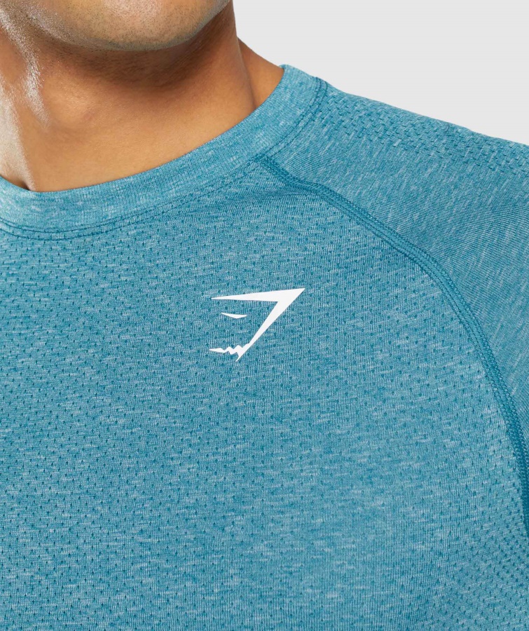 Gymshark Tahoe Blågrøn Marl Vital Light Sømløs T-shirt