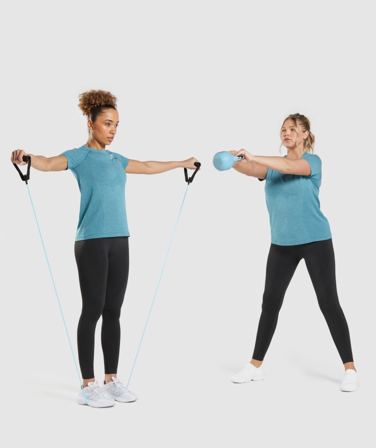 Gymshark Tahoe Teal Marl Vital Sømløs 2.0 Let T-shirt