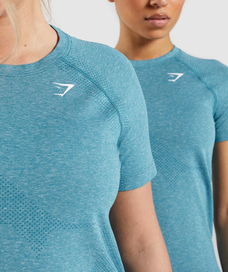 Gymshark Tahoe Teal Marl Vital Sømløs 2.0 Let T-shirt