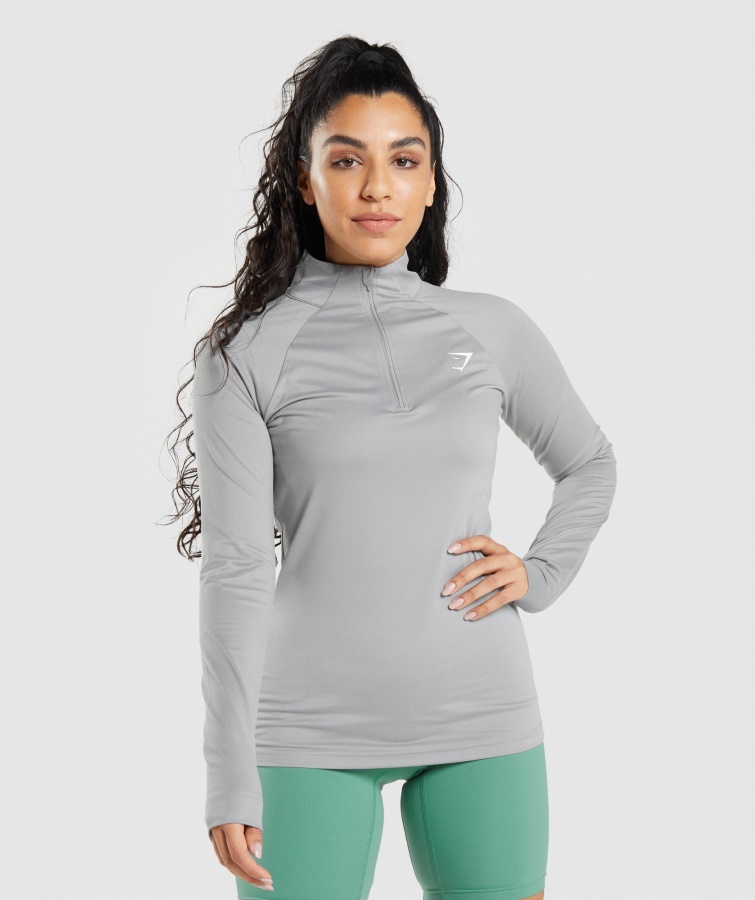 Gymshark Træning 1-4 Zip Smokey Grey