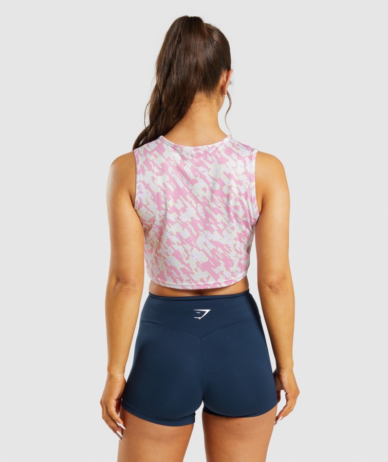 Gymshark Træning Afgrøde Tank Pink Print