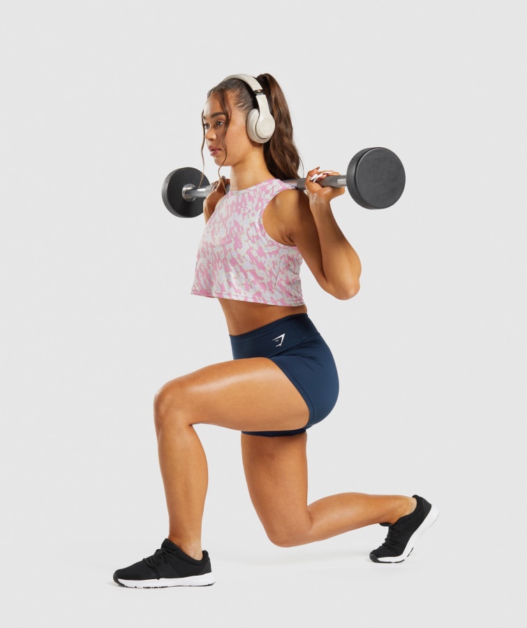 Gymshark Træning Afgrøde Tank Pink Print