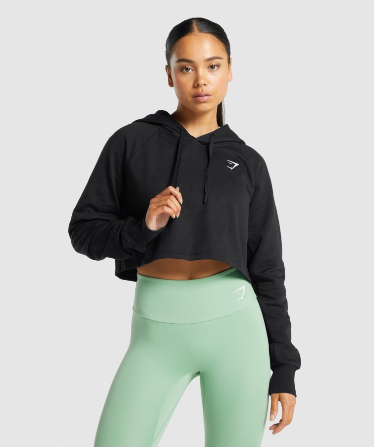 Gymshark Træning Cropped Hættetrøje Sort