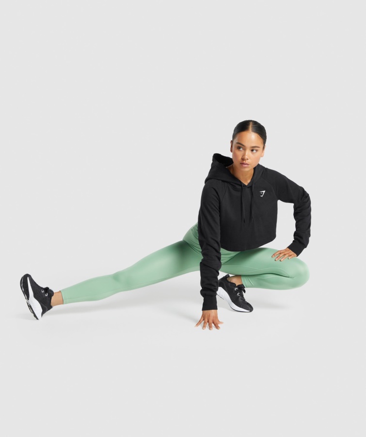 Gymshark Træning Cropped Hættetrøje Sort