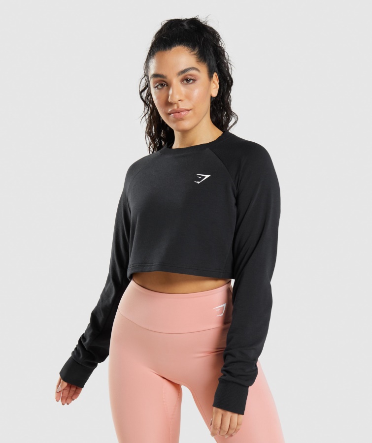 Gymshark Træning Cropped Sweater Sort