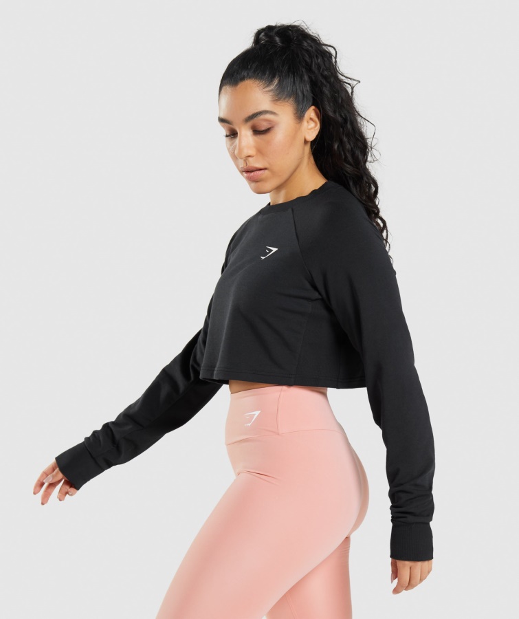 Gymshark Træning Cropped Sweater Sort