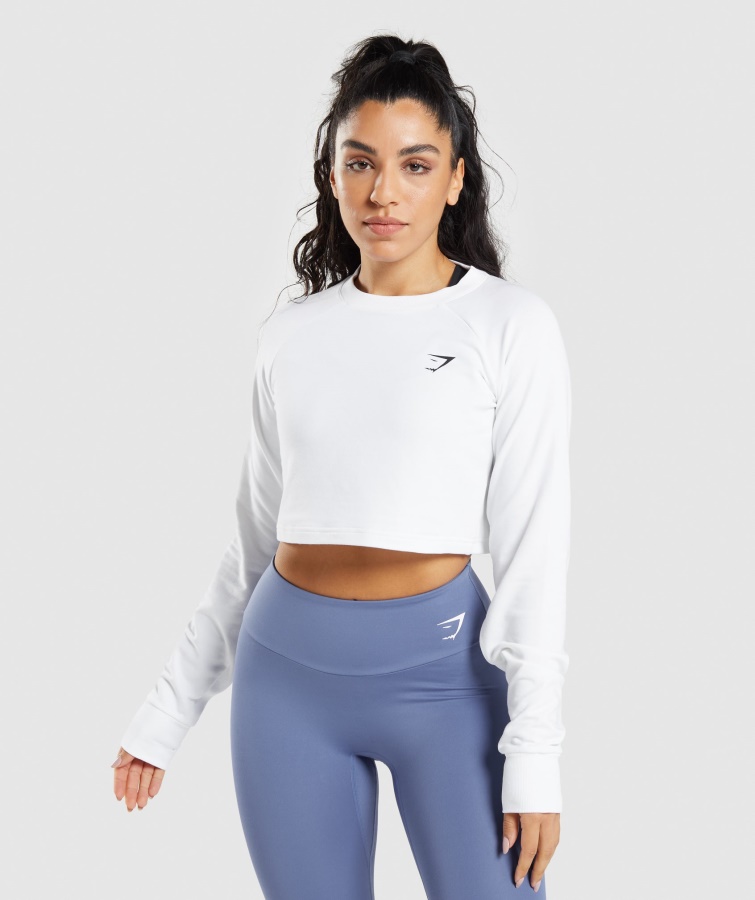 Gymshark Træning Cropped Sweater Hvid