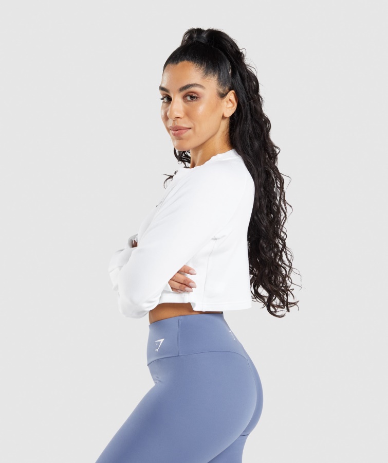 Gymshark Træning Cropped Sweater Hvid