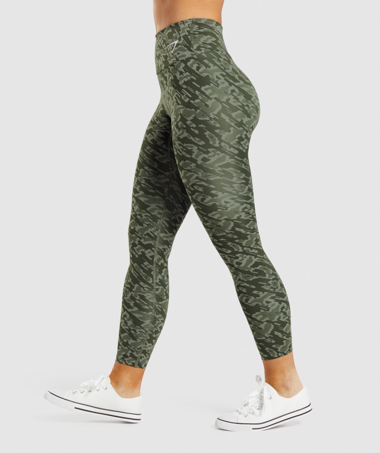 Gymshark Træningsleggings Grønt Print