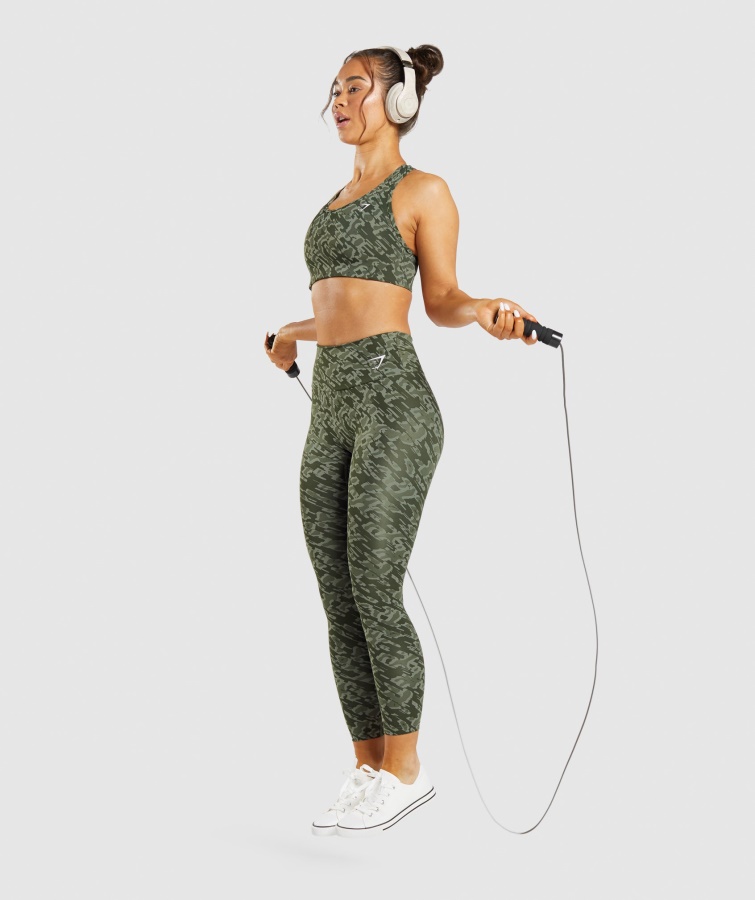 Gymshark Træningsleggings Grønt Print