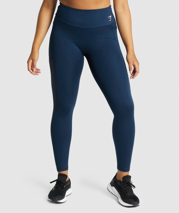Gymshark Træning Mesh Lommeleggings Marineblå