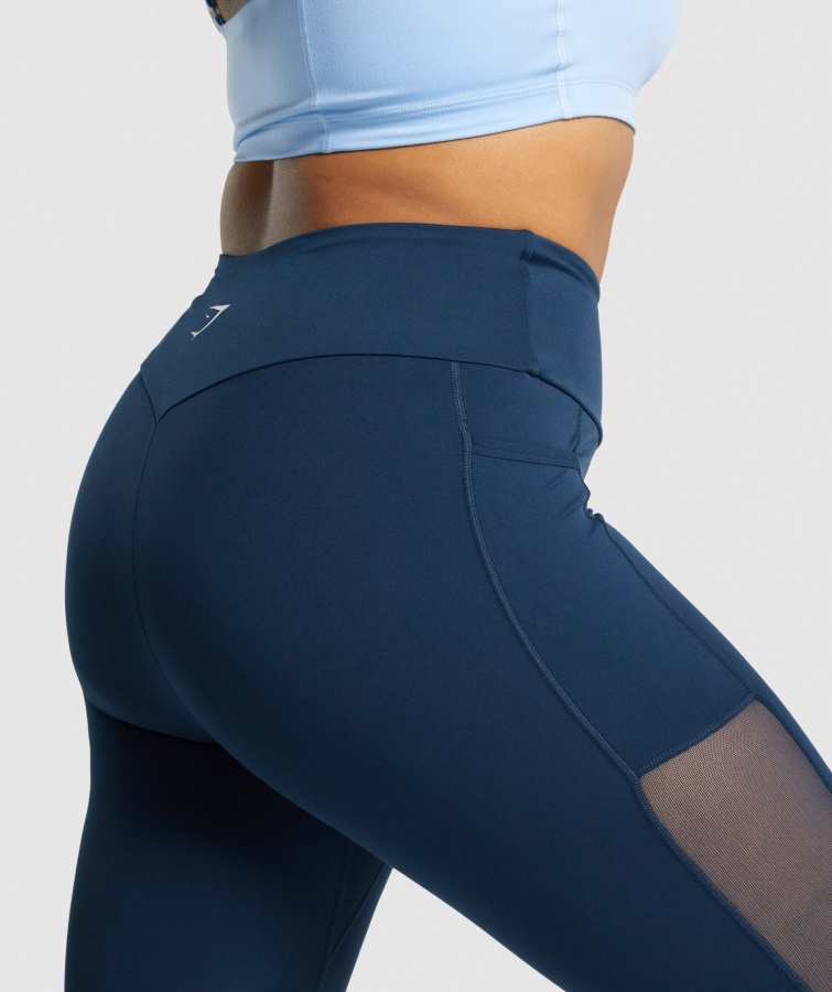 Gymshark Træning Mesh Lommeleggings Marineblå