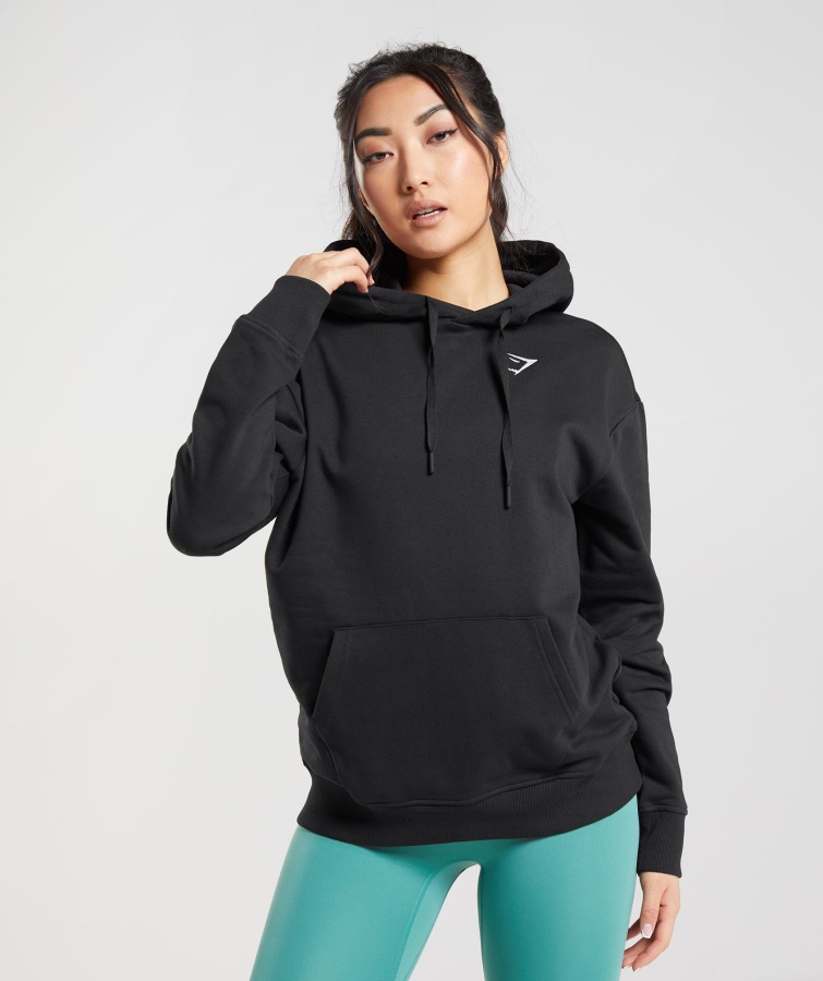Gymshark Træning Oversized Hættetrøje Sort