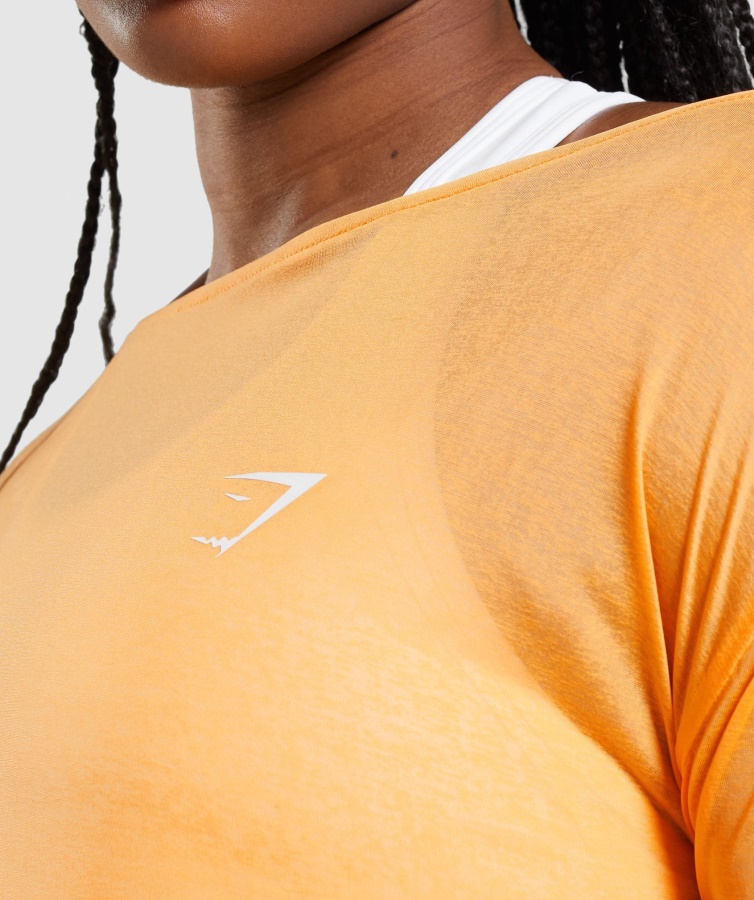 Gymshark Træning Oversized Langærmet T-shirt Abrikos Orange