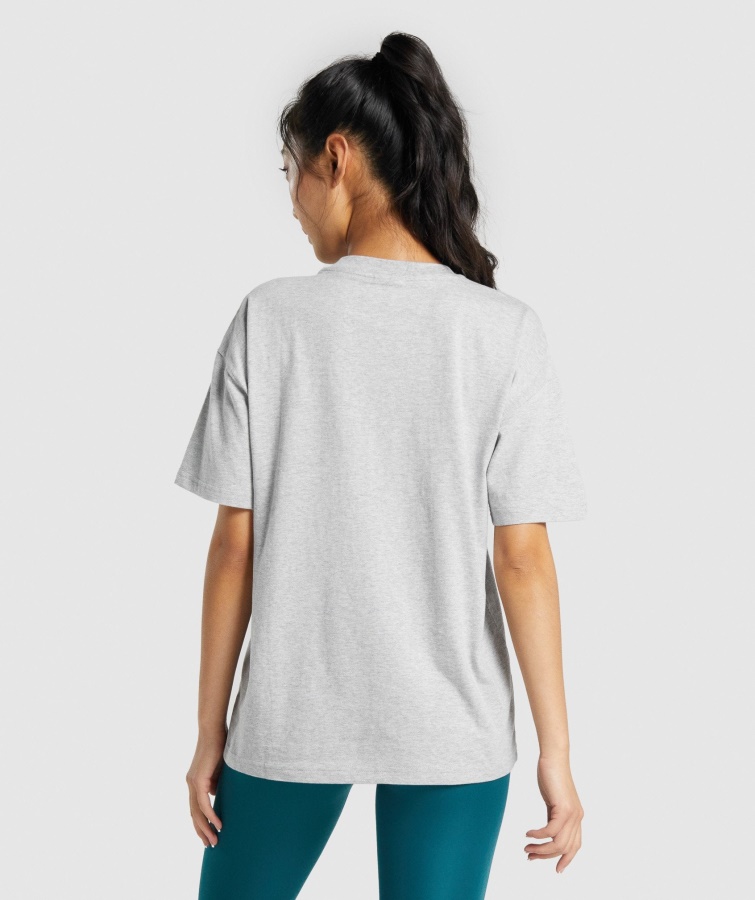 Gymshark Træning Oversized T-shirt Lysegrå Mergel
