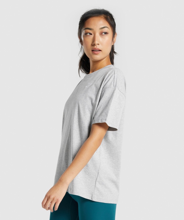 Gymshark Træning Oversized T-shirt Lysegrå Mergel
