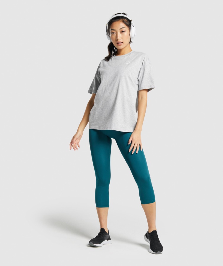 Gymshark Træning Oversized T-shirt Lysegrå Mergel