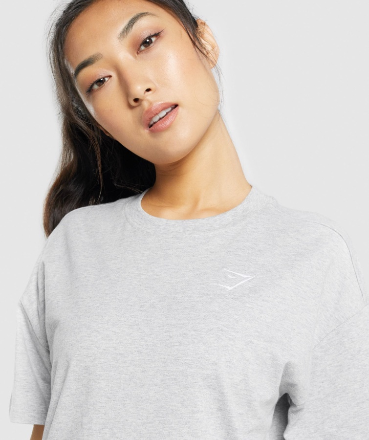 Gymshark Træning Oversized T-shirt Lysegrå Mergel