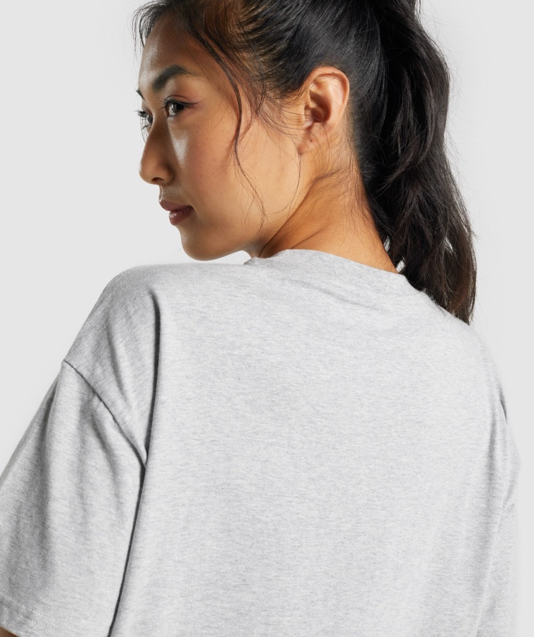 Gymshark Træning Oversized T-shirt Lysegrå Mergel