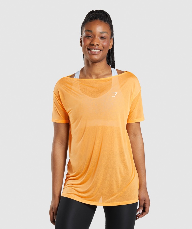 Gymshark Træning Oversized Top Abrikos Orange