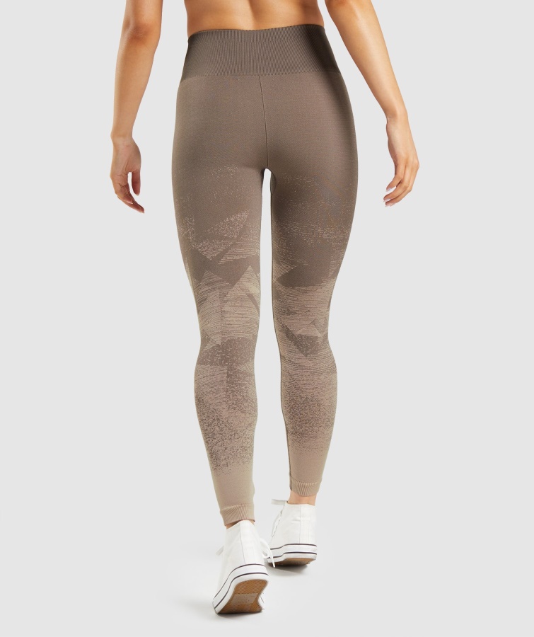 Gymshark Triangle-penny Brown Adapt Ombre Sømløse Leggings