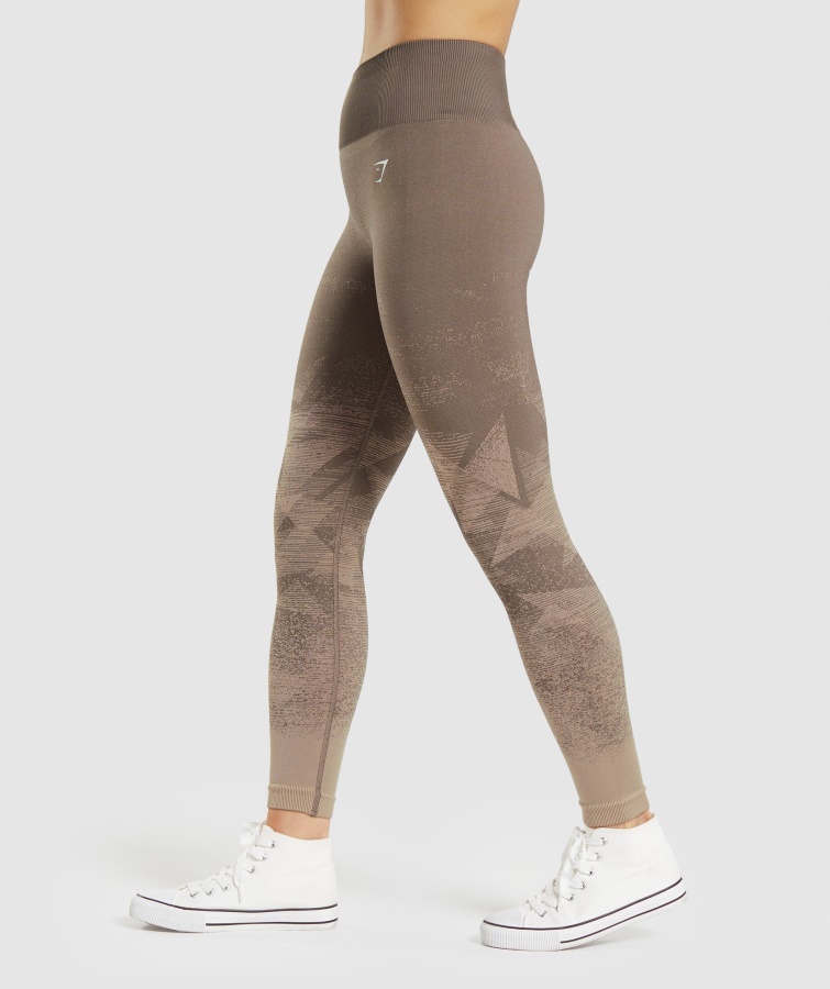 Gymshark Triangle-penny Brown Adapt Ombre Sømløse Leggings