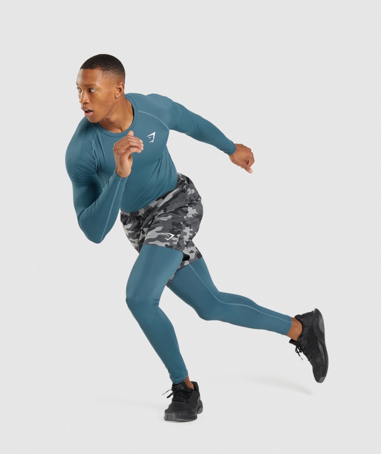 Gymshark Toskansk Blågrøn Element Baselayer Langærmet T-shirt
