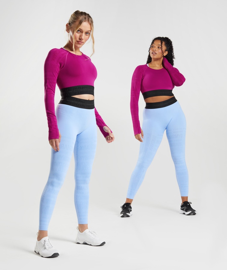 Gymshark Vision Langærmet Crop Top Dragon Pink