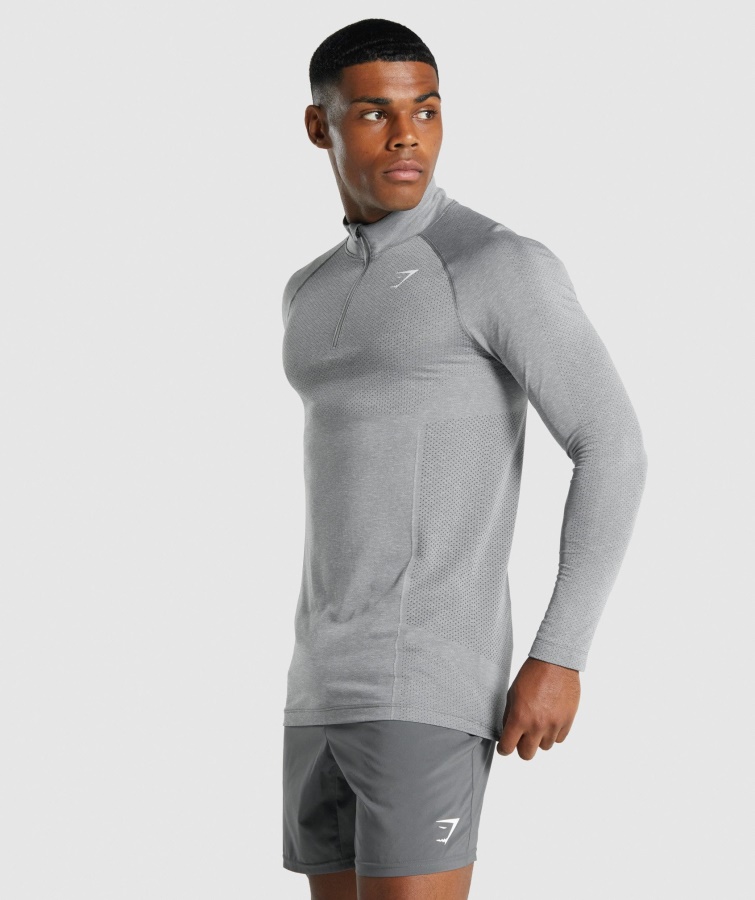 Gymshark Vital Light 1-4 Lynlås Kul Mergel
