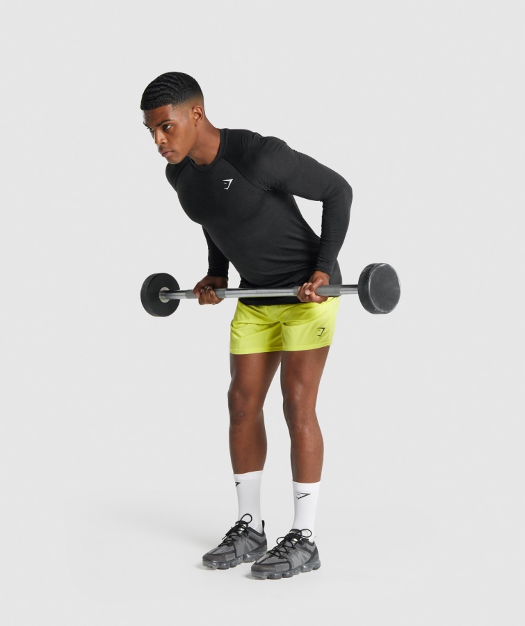 Gymshark Vital Light Sømløs Langærmet T-shirt Sort Mergel