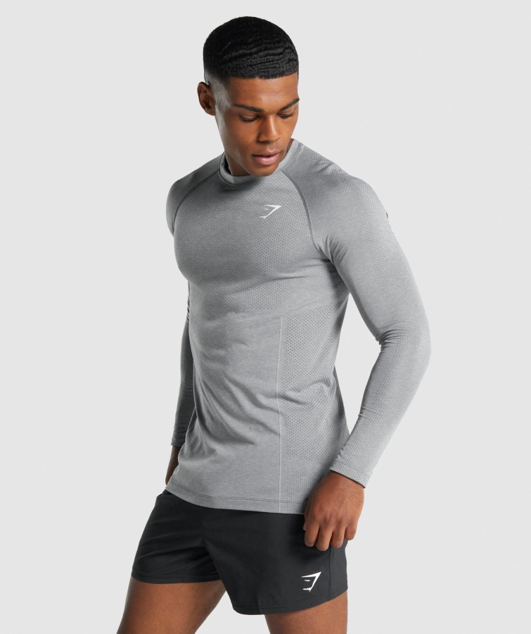 Gymshark Vital Light Sømløs Langærmet T-shirt Charcoal Merg