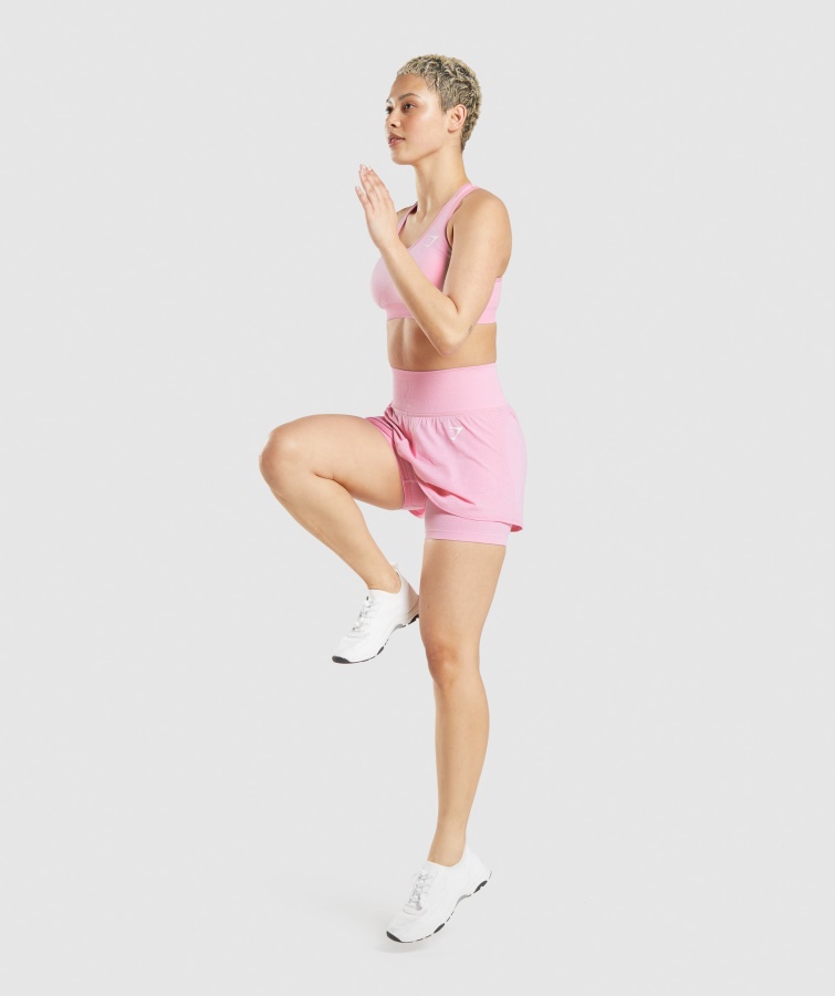 Gymshark Vital Seamless 2.0 2-i-1 Shorts Sorbet Pink Mergel