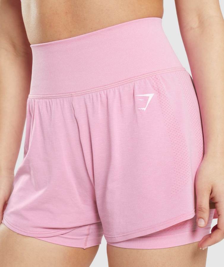 Gymshark Vital Seamless 2.0 2-i-1 Shorts Sorbet Pink Mergel