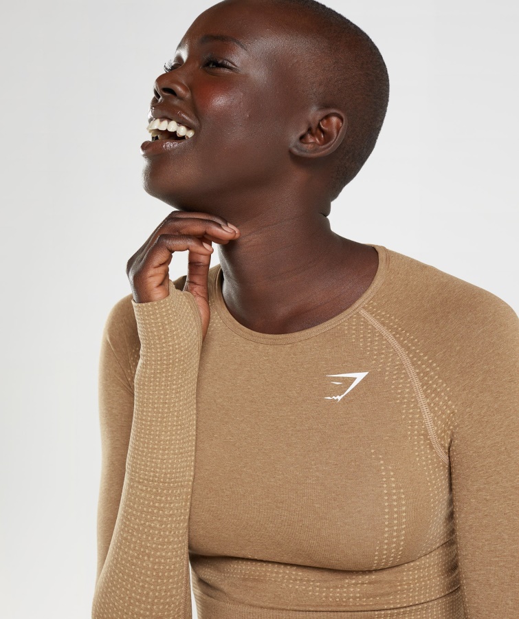 Gymshark Vital Seamless 2.0 Crop Top Fawn Mergel