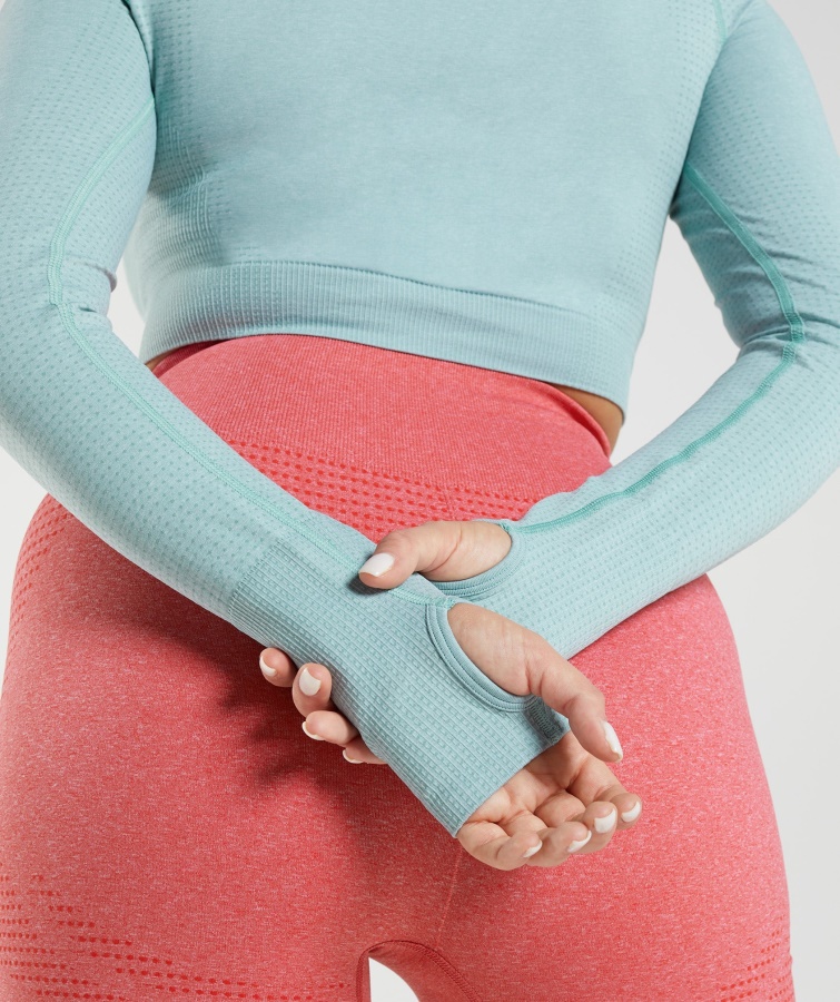 Gymshark Vital Seamless 2.0 Crop Top Perleblå Mergel