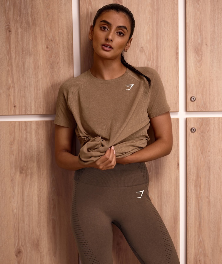 Gymshark Vital Seamless 2.0 Let T-shirt Fawn Merg