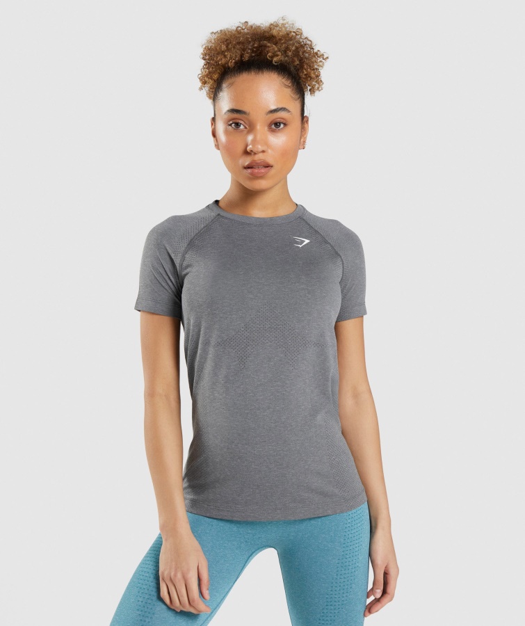 Gymshark Vital Seamless 2.0 Lys T-shirt Smokey Grey Mergel