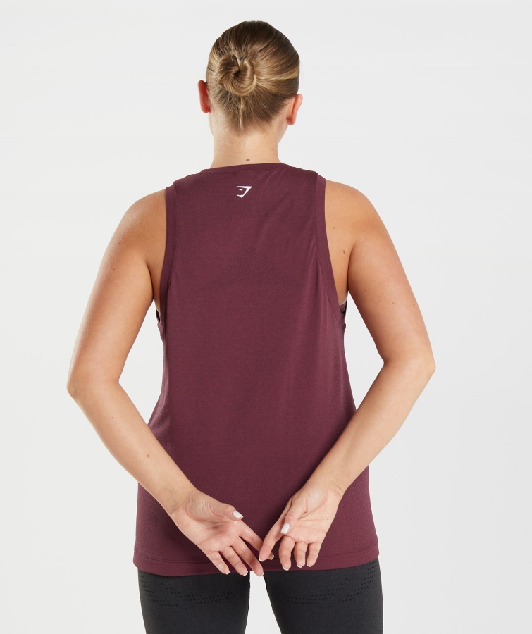 Gymshark Vital Seamless 2.0 Light Tank Bagt Maroon Mergel