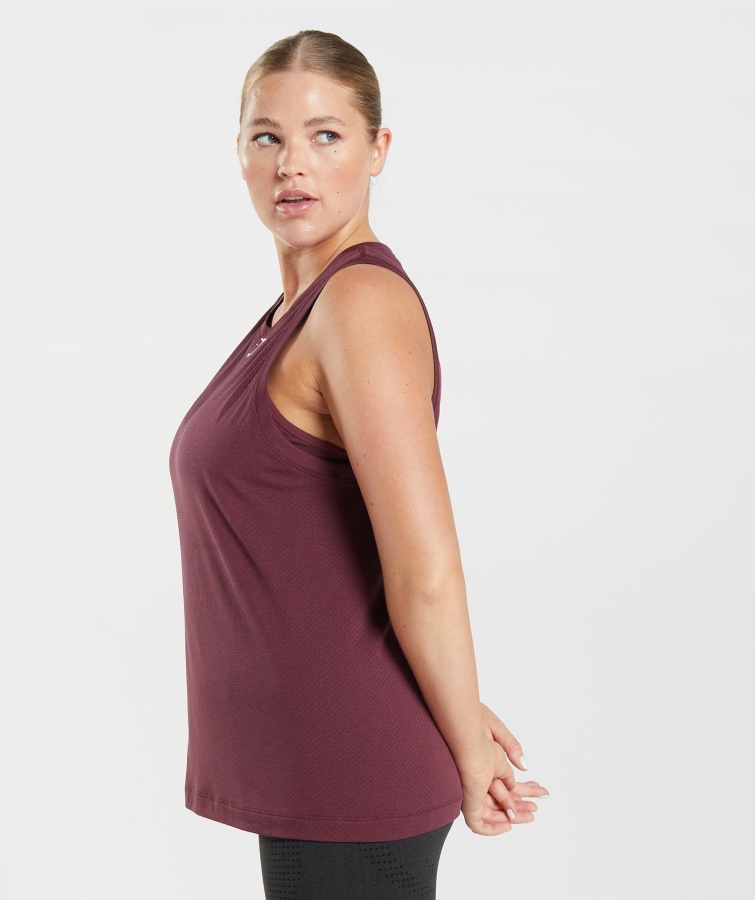 Gymshark Vital Seamless 2.0 Light Tank Bagt Maroon Mergel