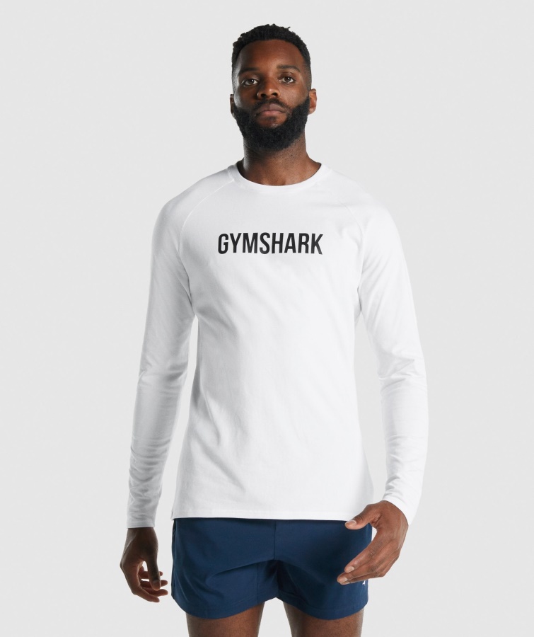 Gymshark Hvid Apollo Langærmet T-shirt
