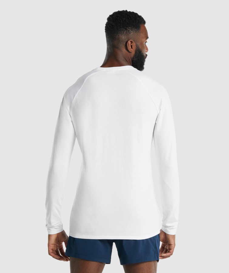 Gymshark Hvid Apollo Langærmet T-shirt