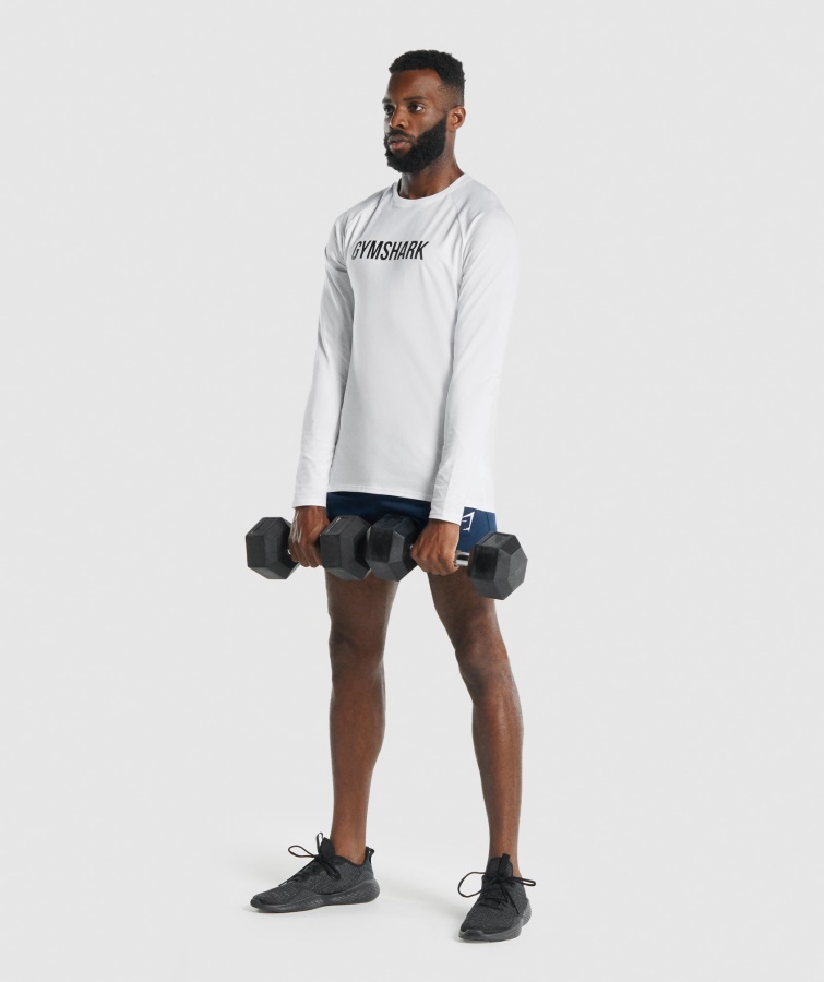 Gymshark Hvid Apollo Langærmet T-shirt