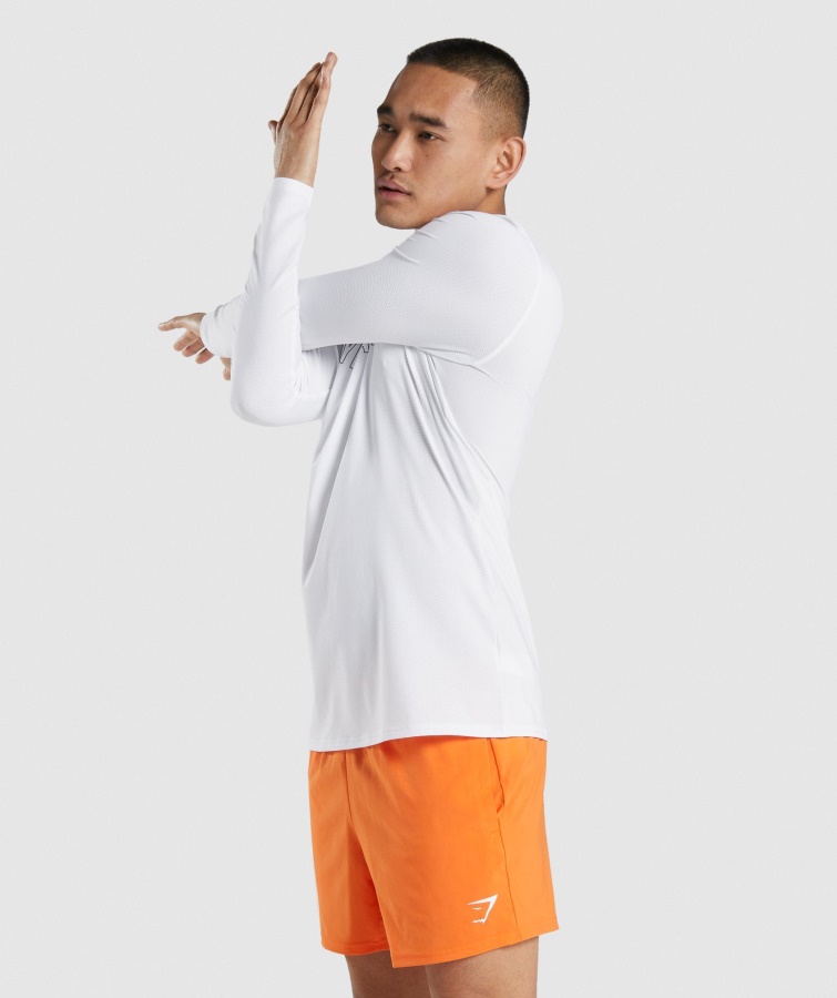 Gymshark Hvid Ankomst Grafisk Langærmet T-shirt