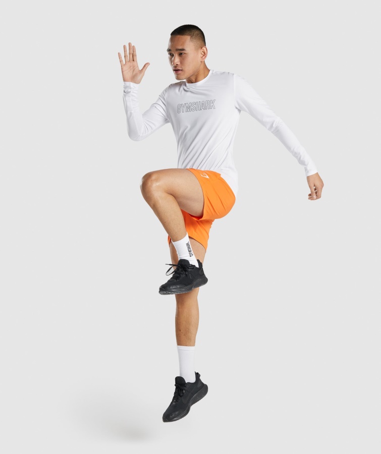 Gymshark Hvid Ankomst Grafisk Langærmet T-shirt