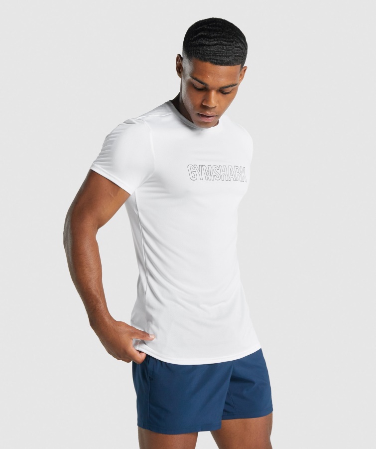 Gymshark Hvid Ankomst Grafisk T-shirt
