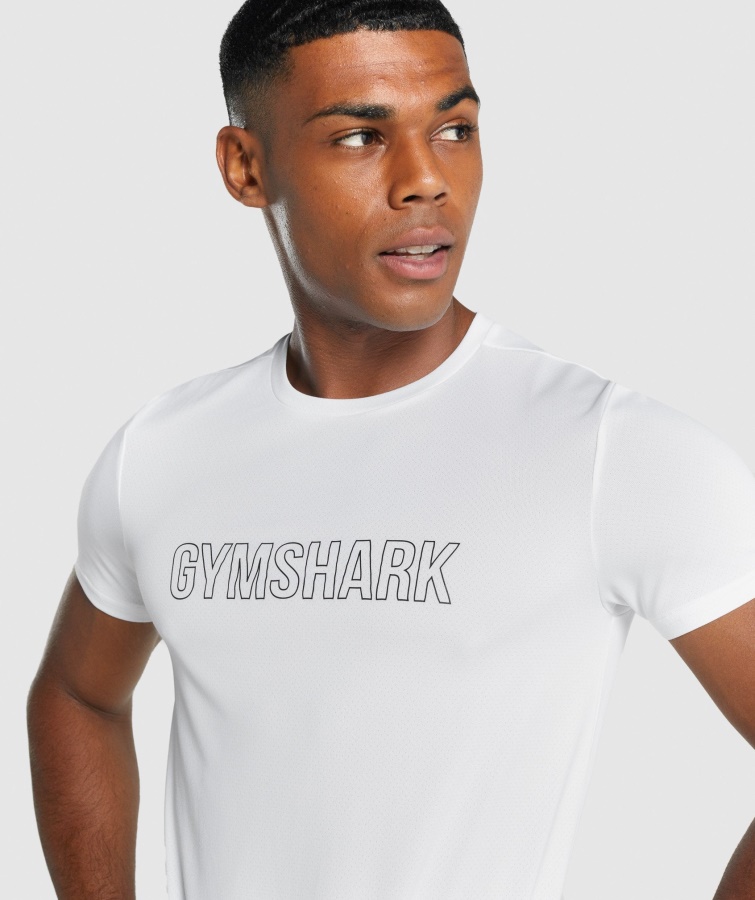 Gymshark Hvid Ankomst Grafisk T-shirt