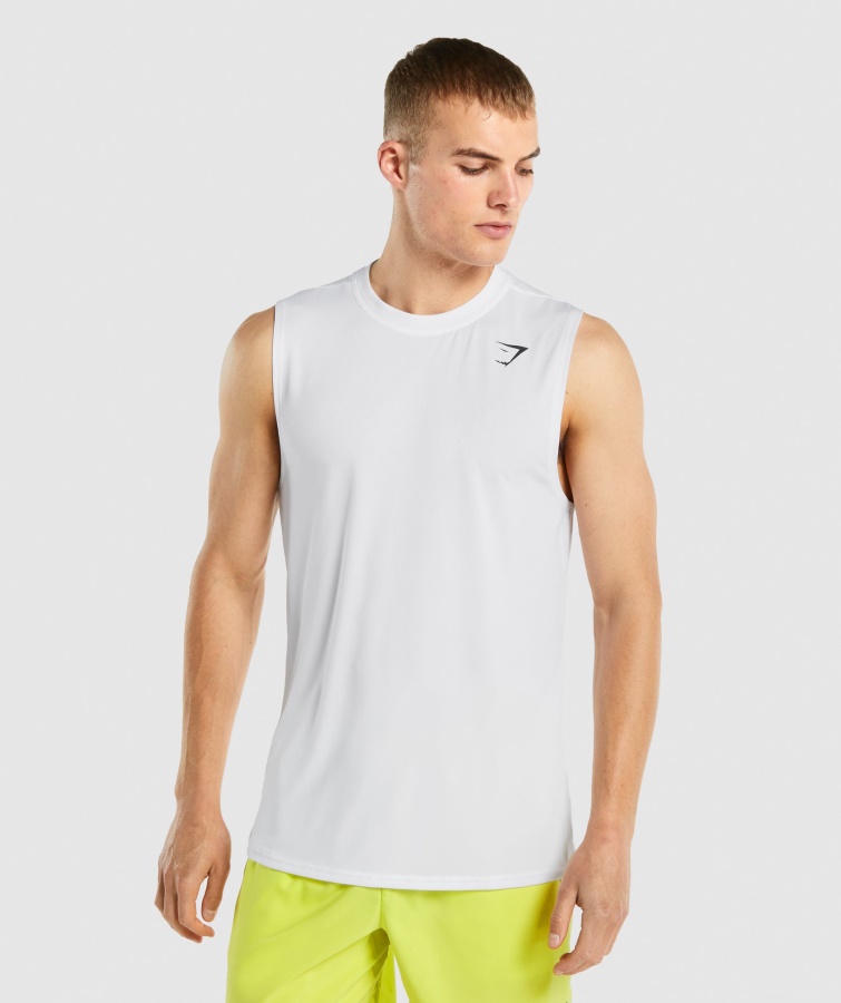 Gymshark Hvid Ankomst ærmeløs T-shirt