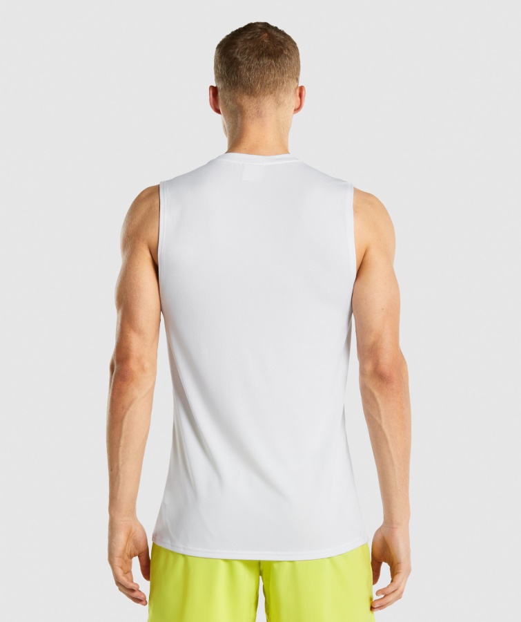 Gymshark Hvid Ankomst ærmeløs T-shirt