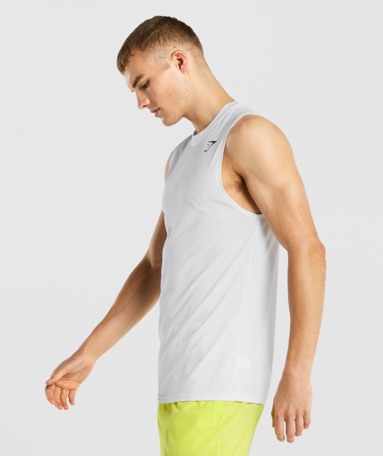 Gymshark Hvid Ankomst ærmeløs T-shirt